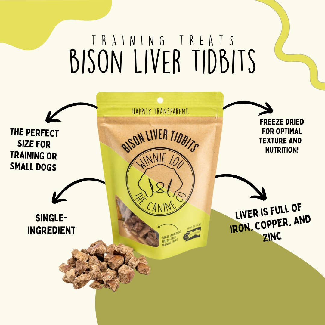 Winnie Lou - Training Treats- Bison Liver Bits | 2oz
