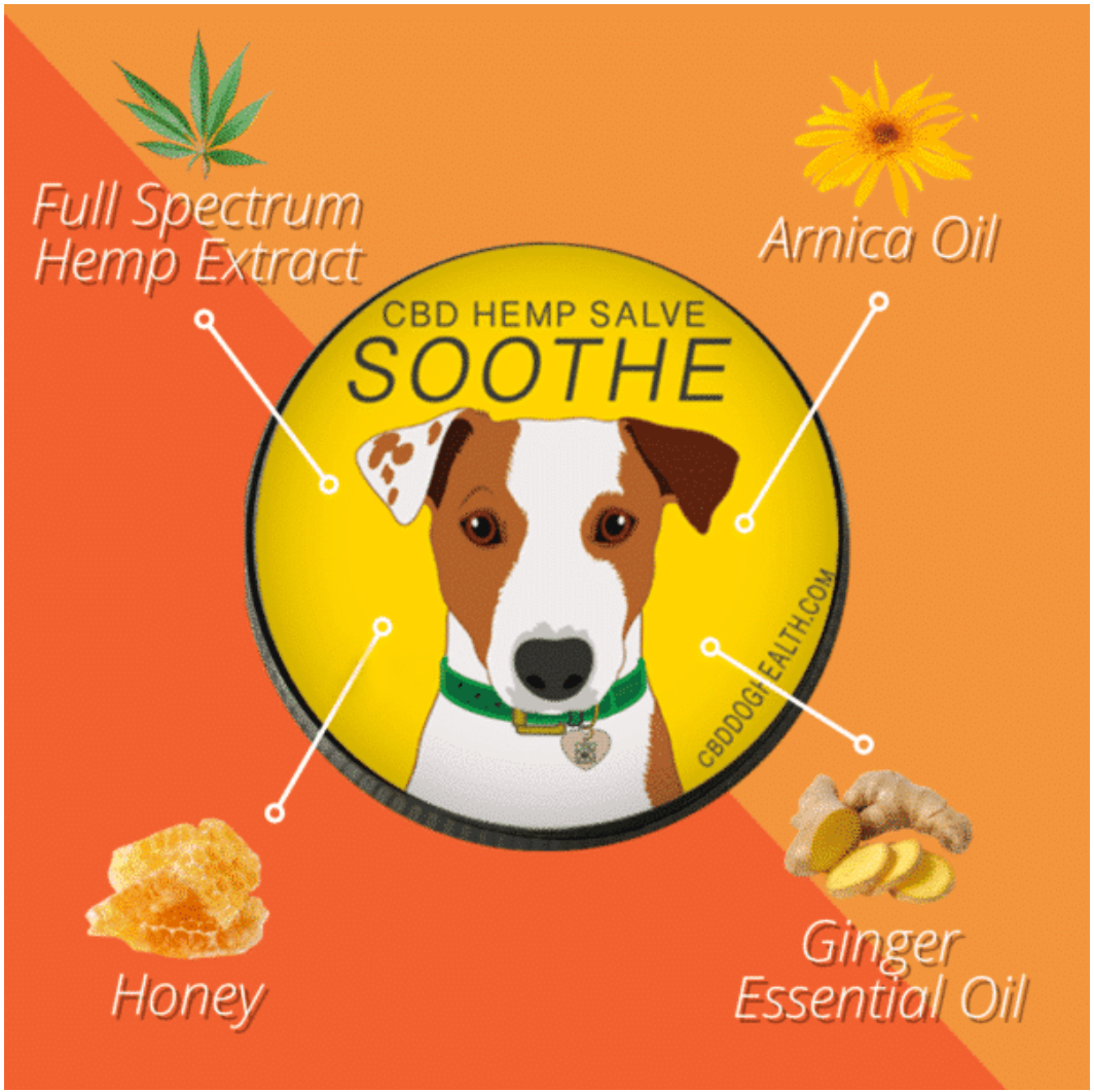 CBD Dog Health - SOOTHE Salve for DOGS: For hotspots, bug bites, and allergies 2oz/4oz | 300mg/600mg