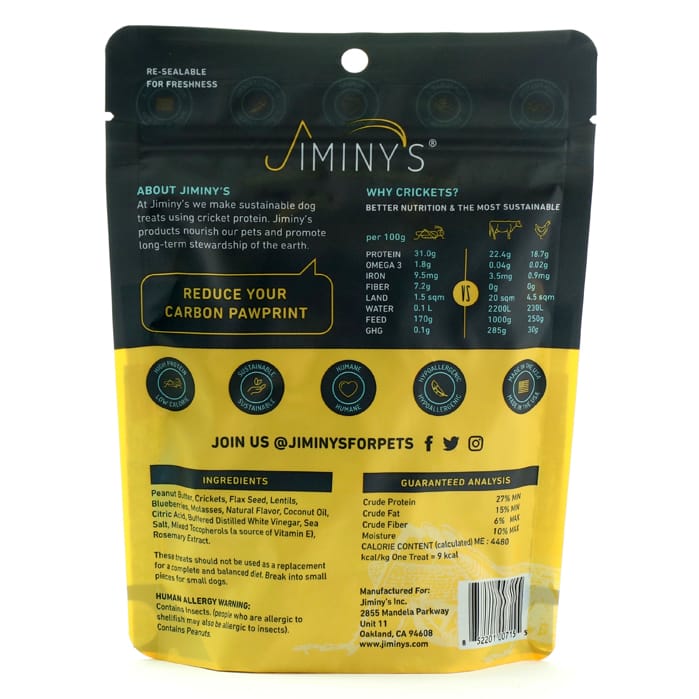 Jiminy's - Peanut Butter & Blueberry Dog Treats | 5oz