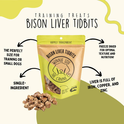 Winnie Lou - Training Treats- Bison Liver Bits | 2oz