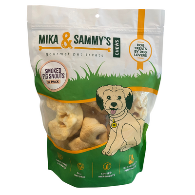 Mika & Sammy's - Bag of Naturally Smoked Pig Snout | 10 pack