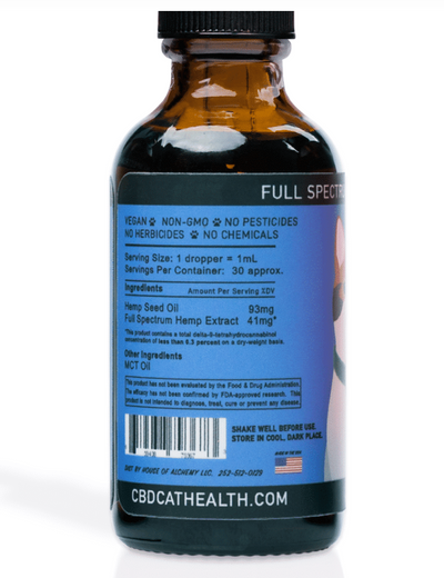 CBD Dog Health - Full Spectrum Heal Oil for CATS 1oz | 1,100mg